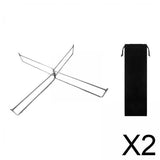 Maxbell 2xFoldable Cooler Stand Sturdy Foldable Stand Rack for Barbecue Cooking Travel Silver