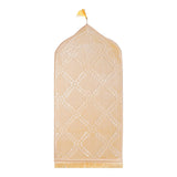 Maxbell Prayer Rug Soft Turkish Portable Muslim Prayer Mat for Adults Men Women Kids Beige