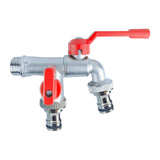 Maxbell Outdoor Faucet Sturdy Wear Resistance with 2 Outlets for Balcony Hotel Lawns Style B