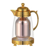 Maxbell Insulated Thermal Coffee Carafe 1L Coffee Pot Luxury Insulated Water Pot Golden