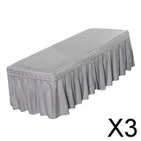 3xMassage Cosmetic Table Valance Sheet Cover with Hole Gray-190x70cm