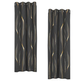 Maxbell Grommet Window Curtains Home Decoration 2 Panels for Hotel Farmhouse Balcony Black