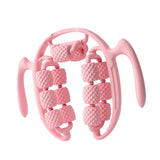 Maxbell Massage Roller Press Points for Bodybuilding Equipment Indoor Sports Fitness 14 wheels pink