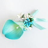 Maxbell 3x Calla Berry Rhinestone Groom Bridal Wedding Corsage