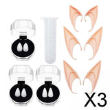 Maxbell 3xElf Ears Costume Accessories Long for Cosplay Christmas Halloween yellow