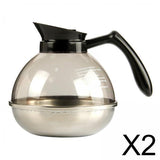 Maxbell 2x 1.8L Coffee Decanter Replacement Carafe for Home Kitchen Restaurant
