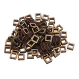 Maxbell 140 Pieces Unfinished Wood Hollow Square Wooden Pieces for Craft 10/20/40mm