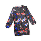 Maxbell Barbers Uniform Apron Hair Stylist Apron Smock for Hair Cutting Coloring SPA Printed  Black