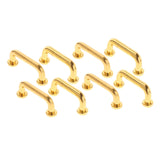 Maxbell 2x1:12 Mini Pulls Dollhouse Arch Shape for Gate Closet Small 8Pcs Gold