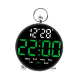 Maxbell LED Digital Alarm Clock Cafe Learning Dorm Office Home Adjustable Brightness Green