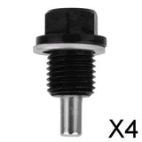 Maxbell 4xM14X1.5 Anodized Magnetic Engine Oil Pan/Transmission Drain Plug Black