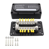 Maxbell Bus Bar Power Distribution Block M10 Stud for Marine Automotive Vehicle Black