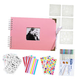 Maxbell Scrapbook Album Supplies Multifunctional for Wedding Anniversary Baby Shower Pink