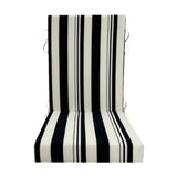 Maxbell Outdoor High Back Patio Chair Cushion Soft Chair Pad for Office Chair Garden Black White stripe