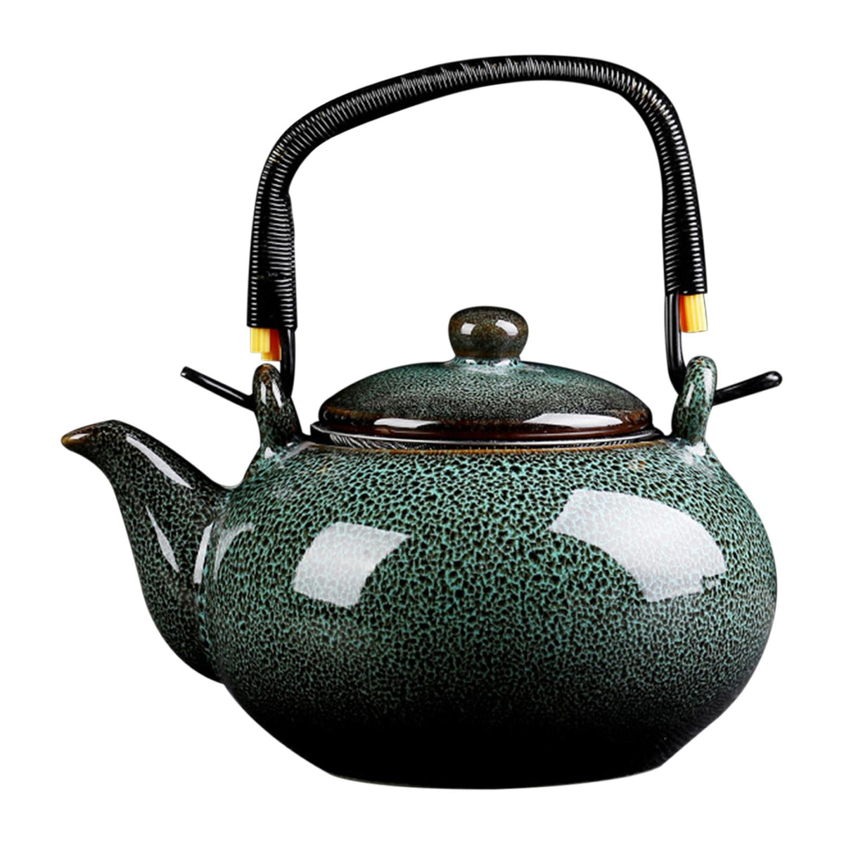 Maxbell Ceramic Teapot Traditional Tea Dispenser Tea Maker for Picnic Outdoor Hiking grenn