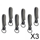 Maxbell 3x6Pcs Japanese Fish Hook Keychain Belt Clip Purse Wallet Holder Key black