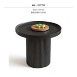 Maxbell 2-Piece Modern Cream design Coffee Table Set, French circular table, PetCompatible Small Space Living Room Accent Table, Metal Movable Sofa Side Table, Light Luxury, Gray Black