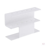 Maxbell White Plastic Tweezers Display Stand Holder Shelf For Eyelash Extensions 2x