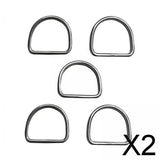 Maxbell 2x5 Pieces Metal D Ring Sturdy Stainless Steel D Rings for Belt Sewing Project 3mmx30mmx27mm
