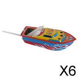 Maxbell 6xClassic Candle Powered Speed Boat Ship Tin Toys Water Handmade Decorations