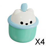 Maxbell 4xEgg Beater Whisk Cute Bear Shape Practical Hand Push Egg White Blender Mixer green