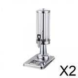 Maxbell 2xClear Beverage Dispenser Ice Cylinder with Faucet for lemon Juice