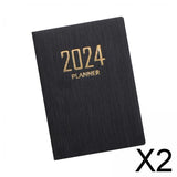 Maxbell 2xSchedule Notebook Monthly Planner Appointment Calendar Diary Journal Durable Black