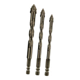Maxbell Four Flute Sawtooth Eccentric Drill Bit for Marble Terracotta Carbide Tipped 3Pcs