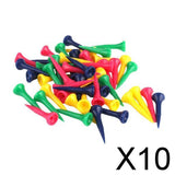 Maxbell 10x 50pcs Mixed Colors Plastic Graduated Golf Tees 40mm Golfer Accessories