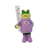 Maxbell Resin Animal Statue Patio Outside Measurement Tube Outdoor Garden Rain Gauge Frog 20.4x10.8x7.3cm