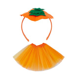 Maxbell Halloween Pumpkin Headband with Tutu Skirt Orange for Costume Party