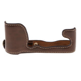 Maxbell PU Leather Camera Bag Half Body Set Case Cover for Fujifilm X-A5 XA5 Coffee - Aladdin Shoppers