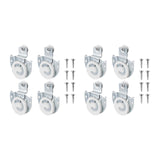 Closet Door Rollers Aluminum Wardrobe Cabinet Door Hangers Knob for Wardrobe 8pcs