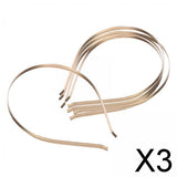 Maxbell 3x5Pcs 5mm Stainless Steel Hairbands Headwear Handicraf Ladies Girls Women gold