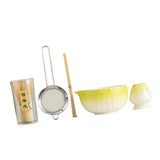 Maxbell 5Pcs Matcha Set Handmade Utensils Chinese Traditional Matcha Bowl with Spout Yellow