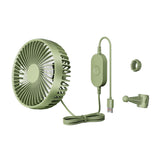 Maxbell USB Car Fan Backseat Portable Headrest Mount 12V 24V for Truck Home Van Green