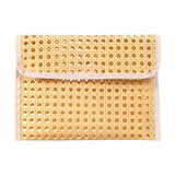 Maxbell Rattan Clutch Purse Fashion Versatile Summer Shoulder Bag for Holiday Picnic White