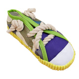 Maxbell Dog Chew Toy Exercise Playing Canvas Shoe Shape Tough Indestructible Tug Toy Yellow