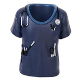 Nurse Scrub Top Pen Holder Decorative Resin Desktop Ornament for Desk Office Navy