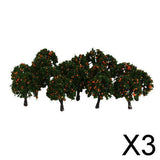 Maxbell 3x20pcs Model Train Orange Fruit Trees Garden Street Layout Scale 1/300 4CM