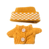 Maxbell 2 Pieces Plush Doll Sweater and Hat Doll Clothes for 5.91inch 6.69inch Dolls yellow