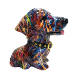 Dog Statue Artwork Collection Lovely Resin Figurine for Bedroom Home Cabinet Colorful