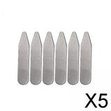 Maxbell 5xCollar Stays Metal Wrinkle Proof Non Slip for Unisex Work Uniform Wedding 50mmx10mmx0.8mm