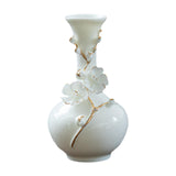 Maxbell Ceramic Flower Vase Modern Floral Arrangement for Table Bookshelf Decoration White Long Neck