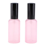 Maxbell Maxbell 2pcs Empty Glass Pump Spray Bottle for Perfum Toner Amber Atomizer Pink 50ml