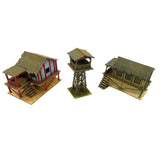 Maxbell 2 Piece 3D Wooden Puzzle 1/72 Wooden Cabin for Architecture Model Sand Table