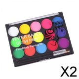 Maxbell 2xFace Body Paint Makeup Painting Kit with Brush for Holiday Artist Kids Adult