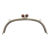 Maxbell 24.5cm Metal Arch Frame Kiss Clasp Lock Bead Head DIY Purse Bag Coffee - Aladdin Shoppers