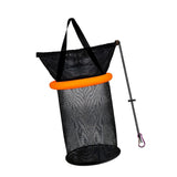 Maxbell Float Fishing Net Nylon Net Mesh Quick Dry Folding Sturdy Fish Net Bucket orange