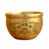 Maxbell Maxbell Creative Brass Feng Shui Bowl Wealth Rice Cylinder for Bedroom Study Home 7.3cmx5.3cm